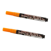 Marvy Uchida Fine-Point Liquid Chalk Markers - Erasable - Dustless - Orange - 2 Pack-Colour: Orange