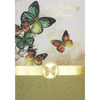 Rosedale Greeting Card, A Birthday Prayer, Butterfly-Printed on premium coated card stock