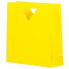 Jam Paper Heavy Duty Die Cut Glossy Gift Bags with Triangle Handle - Medium - 12" x 12" x 4" - Yellow - 3 Pack-Made of heavy duty material, these bags will stand up to the heaviest gift!
