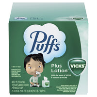Puffs Plus Lotion with the Scent of Vick's Facial Tissues, 48 tissues-Pack includes 1 Cube (48 Tissues per Cube) of Puffs Plus Lotion with Vicks Facial Tissues
