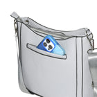 Nicci Medium Top Zip Crossbody Bag with Web Strap - Grey-Long adjustable/removable web shoulder strap 40-72cm (15.75"-28.35")