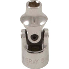 Gray Tools 9mm X 1/4" Drive, 6 Point Standard Length, Universal Joint Socket, Chrome Finish-Size: 9mm