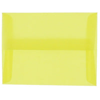 JAM Paper A2 Invitation Envelopes, 4.38 x 5.75, Yellow Translucent Vellum, 100 Pack (PACV606g)-Primary yellow