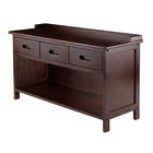 Winsome Adriana 3-Drawer Bench with Storage-This bench features easy to access storage beneath the bench seat with three drawers. Bench is made from solid and composite wood