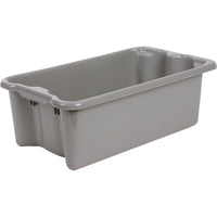 Lewis Bins+ Polylewton Stack-N-Nest Containers, 19.4" x 12.9", Grey, 5 Pack-Injection moulded from high-impact polyolefins