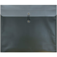 JAM Paper Plastic Envelopes with Button and String Tie Closure, 15 x 18, Metallic Dark Green Poly, 12 Pack (15584)-Dark green