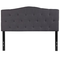 Flash Furniture Cambridge Tufted Upholstered Full Size Headboard - Dark Grey Fabric-Contemporary Style
