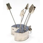 Elegance Mice Cheese Picks Holder with 6 Picks-Material: Stainless Steel