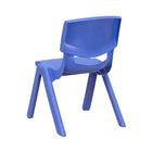 Flash Furniture Plastic Stackable School Chair with 10.5" Seat Height - Blue - 10 Pack-Lightweight Design