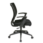 Work Smart Screen Back Task Chair with "T" Arms, Black-Locking Tilt Control with Adjustable Tilt Tension
