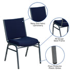 Flash Furniture HERCULES Series Heavy Duty Dot Fabric Stack Chair - Navy Blue-Contoured Cushions