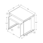 Monarch Specialties 3287 Nesting Table - Glossy White/Tempered Glass - 2 Pack-Fashion forward design that blends in with most decor
