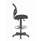 Work Smart Deluxe Mesh Back Drafting Chair with Adjustable Foot Ring, Back, Seat Depth, Black-Thick padded seat relieves stress on pressure points