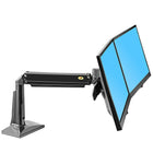 North Bayou 22"-27" Gas-Strut Desktop Dual Monitor Arm with USB Port - Black (F27-B)-Upright lift distance: 18.8"