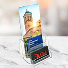 Azar Displays Tri-Fold Brochure Holder with Business Card Pocket, 10 Pack (252922)-Dimensions: 7.25"H x 4"W