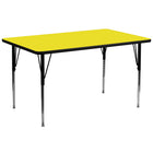 Flash Furniture 30''W x 72''L Rectangle Activity Table with 1.25'' High Pressure Top and Standard Height Adjustable Legs, Yellow-Yellow Laminate