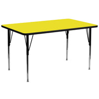 Flash Furniture 30''W x 72''L Rectangle Activity Table with 1.25'' High Pressure Top and Standard Height Adjustable Legs, Yellow-Yellow Laminate