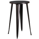 24'' Round Black-Antique Gold Metal Indoor-Outdoor Bar Height Table (CH-51080-40-BQ-GG)-Metal Cafe Table