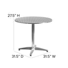 Flash Furniture 31.5" Round Aluminum Indoor-Outdoor Table with Base-Lightweight Design