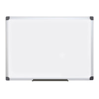 Staples Porcelain Magnetic Dry-Erase Whiteboard - 24" H x 36" W - Aluminum Frame-Porcelain magnetic dry-erase writing surface