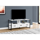 Monarch Specialties 2615 Tv Stand - 48"L/White/Black Metal-Material: particle board,metal; color: white