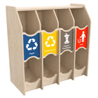 Flash Furniture Bright Beginnings Commercial Grade Wooden Pretend Play Recycling Station for Children-Wipe Clean with a Damp Cloth and Air Dry