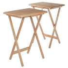 Winsome Alex 2-Piece Snack Table Set, Natural Finish (42290)-Folds for easy storage