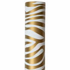 JAM Paper Gift Wrap - Zebra Print Wrapping Paper - 50 Sq Ft Total - Gold & White Safari Stripes - 2 Rolls/Pack-Size: 50 Square Feet Total (25 Sq. Ft. per Roll)