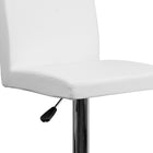 Flash Furniture Contemporary Vinyl Adjustable Height Barstool with Panel Back & Chrome Base - White-CA117 Fire Retardant Foam