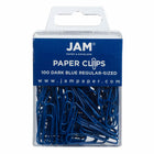 JAM Paper Colored Standard 1" Paper Clips - Dark Blue - 3 Packs of 100-Color: Dark Blue