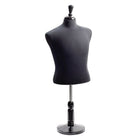 Eddie's Hang-Up Display Ltd. Male Shirt Form, Neck Block, Short Base, Black Jersey, Adjustable (154007)-These shirt forms make pinning garments simple for super easy displays