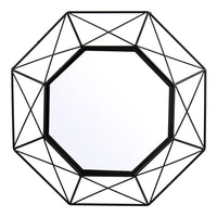Truu Design Convex Wire Octagon Wall Mirror, 17.75 x 17.75 inches, Black-Dimensions: 17.75" D x 5" W