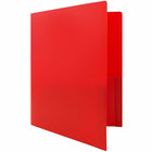 JAM Paper Plastic Heavy Duty Two Pocket Folders, Red, 108 Pack (383HREB)-Paper weight: heavy duty