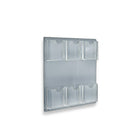 Azar Displays 16.5" x 14.5" 6-Pocket Wall Mount Acrylic Brochure Holder, Clear, 2 Pack (252066)-Pocket dimensions: 4"H x 4-1/8"W x 1-1/4"D