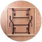 Flash Furniture 5.5' Round Wood Folding Banquet Table with Clear Coated Finished Top-Seats up to 9 Adults