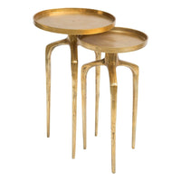 Zuo Meronem Accent Table, Set Antique Gold-Aluminum in Antique Gold finish
