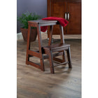 Winsome Double Step Stool, Antique Walnut-Dimensions: 21.5"H x 15"W x 18.5"D