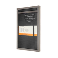 Moleskine Classic Notebook Bundle Vertical +Go Pen - Large - Black - 5" x 8.25" - 2 Pack-Portrait Style