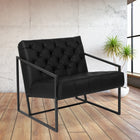 Flash Furniture HERCULES Madison Series Black Leather Tufted Lounge Chair-Fixed Seat and Back Cushions