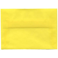 JAM Paper 4bar A1 Envelopes, 3.63 x 5 1/8, Yellow Translucent Vellum, 250 Pack (1591616H)-Primary yellow translucent envelope