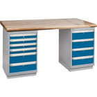 Kleton Pre-Designed Workbenches, Dual Drawers, 2500 Lbs. Cap., 72" W x 36" D, 34" H (FG619)-Capacity: 2500 lbs.