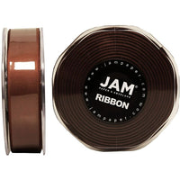 JAM Paper Double Faced Satin Ribbon, .88 Inch Wide x 25 Yards, Chocolate Brown, 2 Pack (807SAchb25g)-Chocolate brown