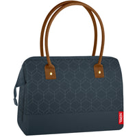 Thermos Lunch Duffle with PU Leather Handles - Geo Quilted Navy-Lunch bag