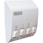 Classic Dispenser 4, White-Eliminate shower bottle clutter with this handy dispenser