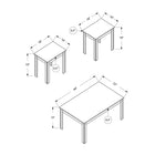 Monarch Specialties 7863P Table Set - 3Pcs Set/Brown Oak-Simple contemporary design will fit any decor