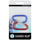 Merangue Handi-Klip Carabiners Clips - Red/Blue - 2 Pack-Light-use carabiners designed to secure keys and other essential items to your accessories