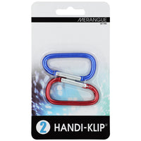 Merangue Handi-Klip Carabiners Clips - Red/Blue - 2 Pack-Light-use carabiners designed to secure keys and other essential items to your accessories