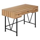 Monarch Specialties 7672 48" Computer Desk - Light Reclaimed Wood/Black Metal-Thick paneled computer desk finished in a warm light brown reclaimed wood-look, with attractive black metal legs