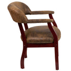 Flash Furniture Bomber Jacket Brown Luxurious Conference Chair with Accent Nail Trim-Bomber Jacket Brown Microfiber Upholstery