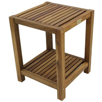Cathay Importers Acacia Wood 2-Tier End Table, Brown-Oiled solid acacia wood